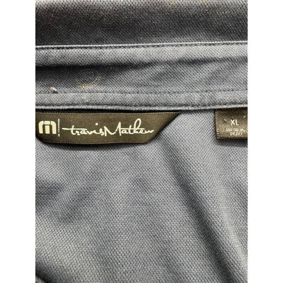 Travis Mathew Men's XL Blue Beer Glass Party All Over Print Golf Polo Wicking - Picture 3 of 5